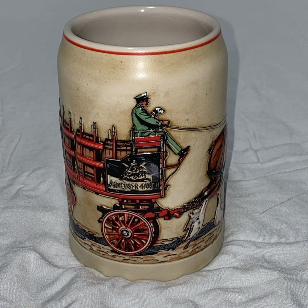 Budweiser Clydesdales Training Hitch Vintage 1991 Anheuser Busch Ceramic Stein